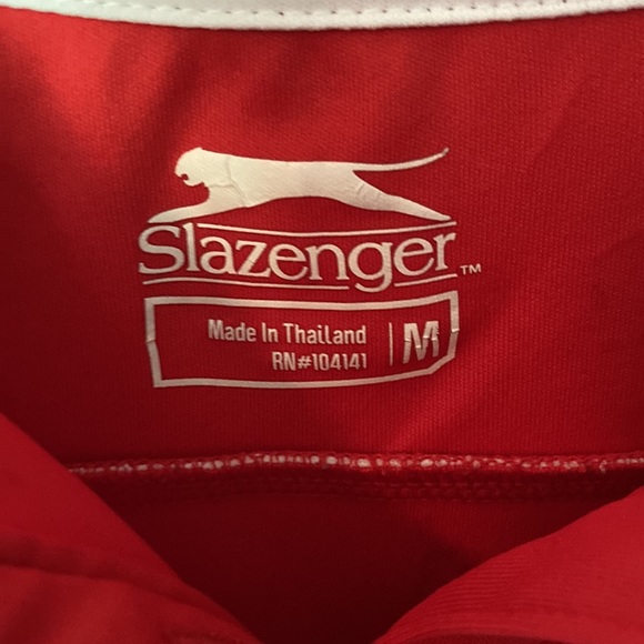 Red Slazenger 1/2 Button Down Shirt - Picture 2 of 7